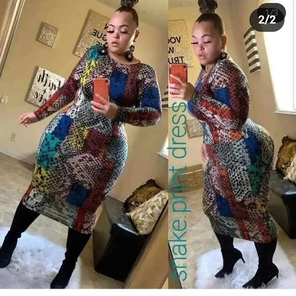 Multicolor Patchwork Dress - Picture 2 of 2